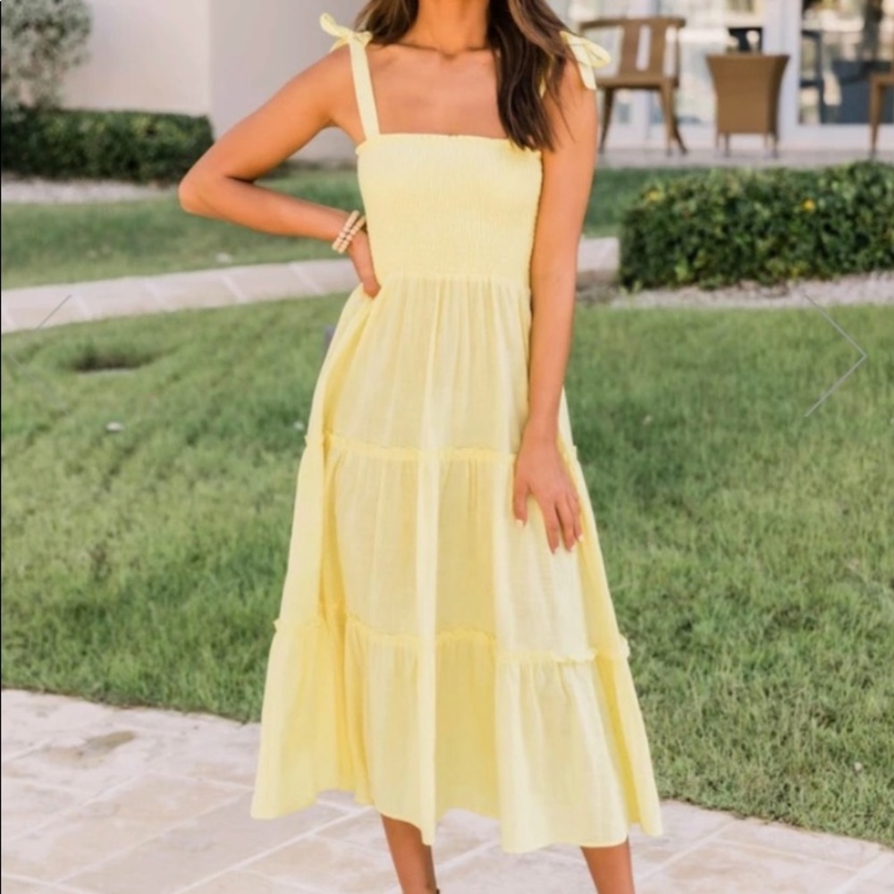 For The Republic Yellow Maxi Sundress